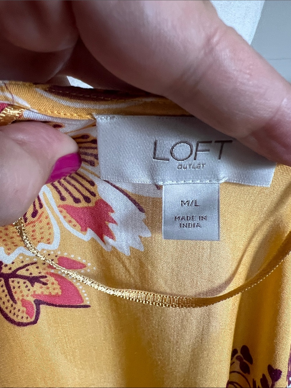 LOFT Outlet Mustard Yellow Floral Kimono Beach Cover Up Long Duster M/L - Picture 7 of 8